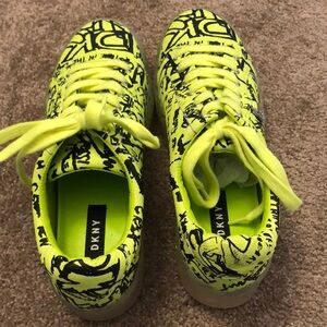 Lime green graffiti print